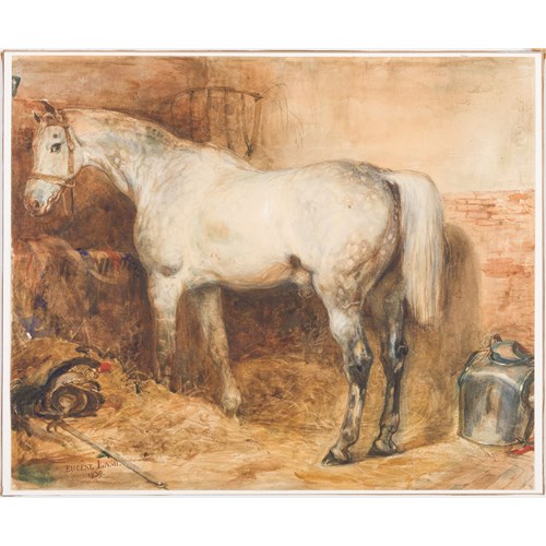 The Horse L’Eclatant in a Stable